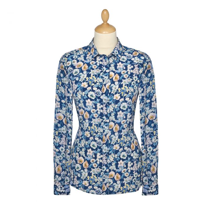 Fairytale Crepe Silk Shirt Made with Liberty fabric