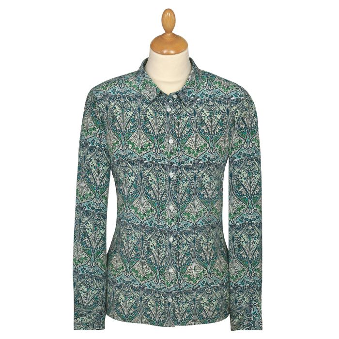 Ianthe Blossom Crepe Silk Shirt Made with Liberty fabric