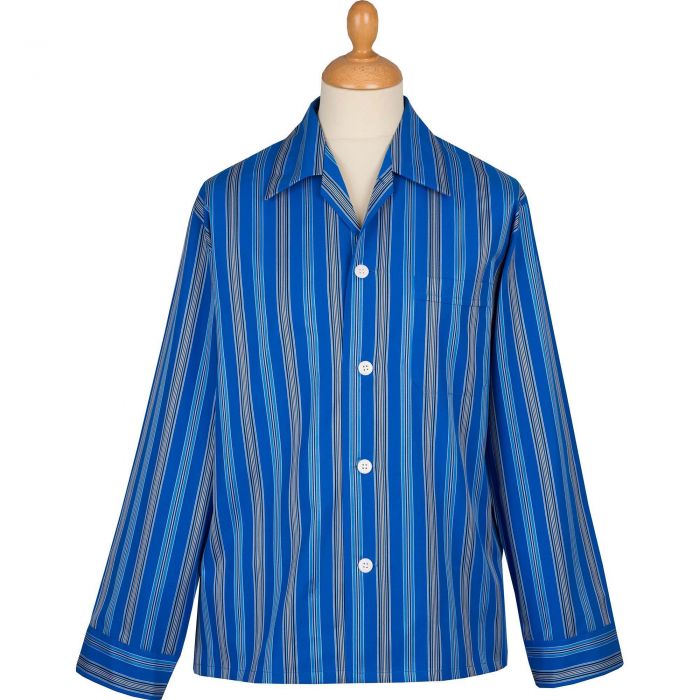 Blue Stripe Satin Regimental Pyjamas