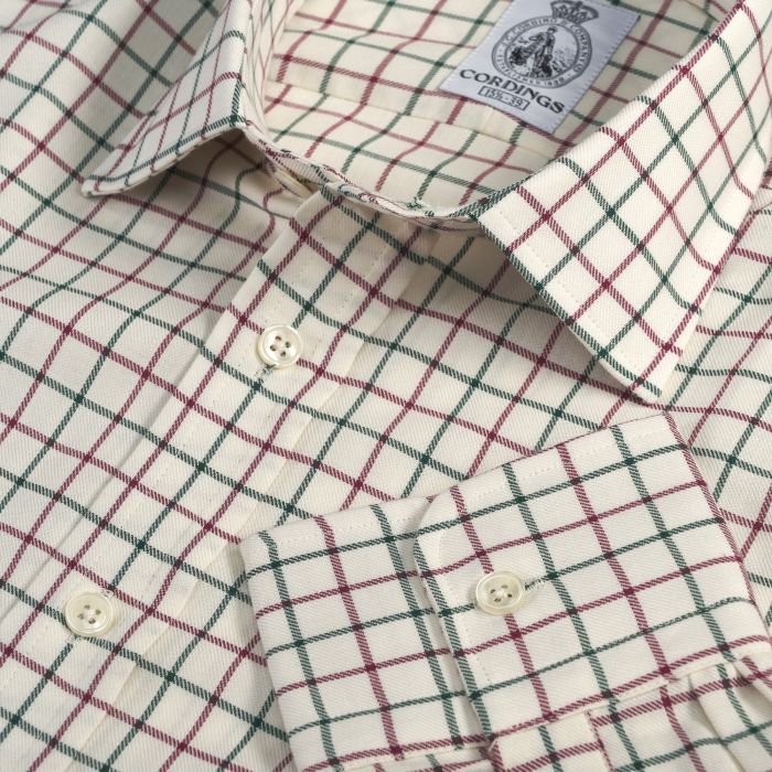Green Wine Medium Check Tattersall Shirt | Men's Country Clothing ...