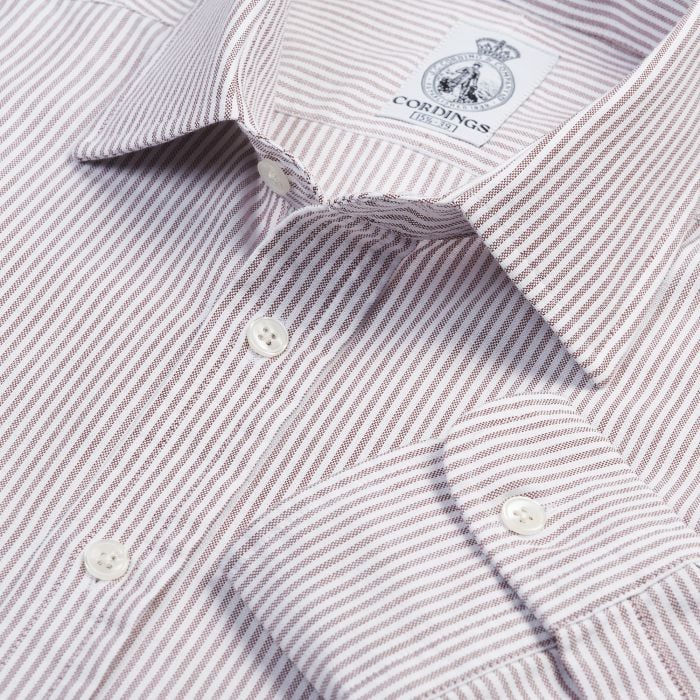 Brown Vintage Striped Oxford Shirt 