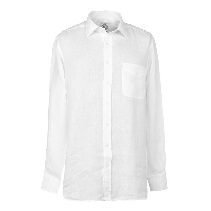 White Vintage Linen Shirt | Men's Country Clothing | Cordings