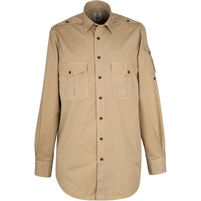 Stone Khaki Cotton Kalahari Safari Shirt | Men's Country Clothing ...
