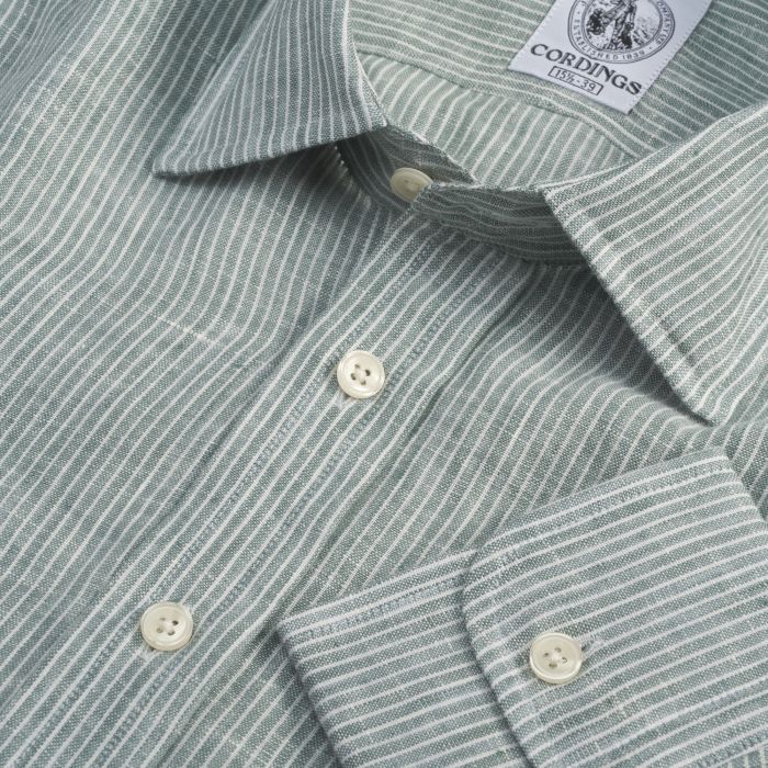Green Dunhugh Striped Linen Shirt