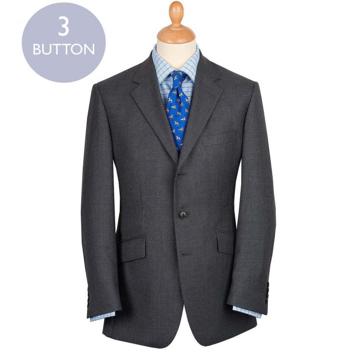 14oz Three Button Heavy Flannel Grey Suit