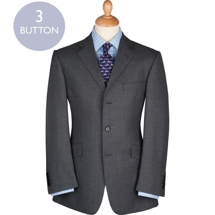Grey 11oz Three Button Birdseye Suit