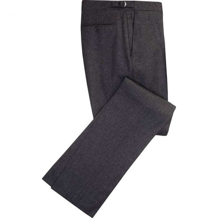 Grey English Flannel Side Adjuster Trousers | Men's Country Clothing ...