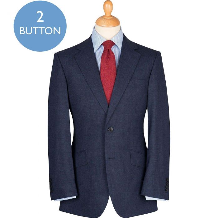 Blue 9oz Pic and Pic Check Two Button Suit