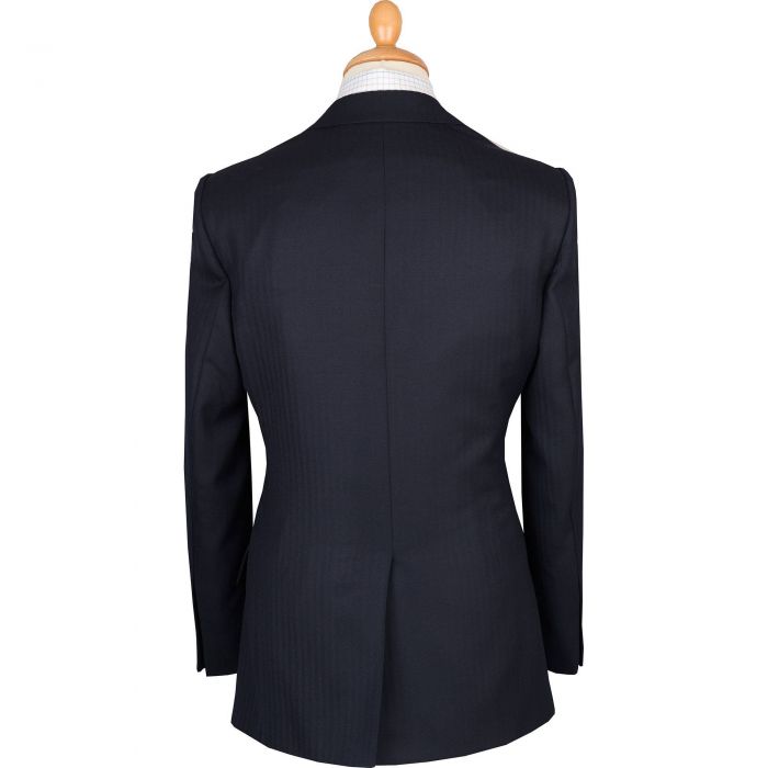 Navy 11oz Herringbone Three Button Suit | Men's Country Clothing | Cordings