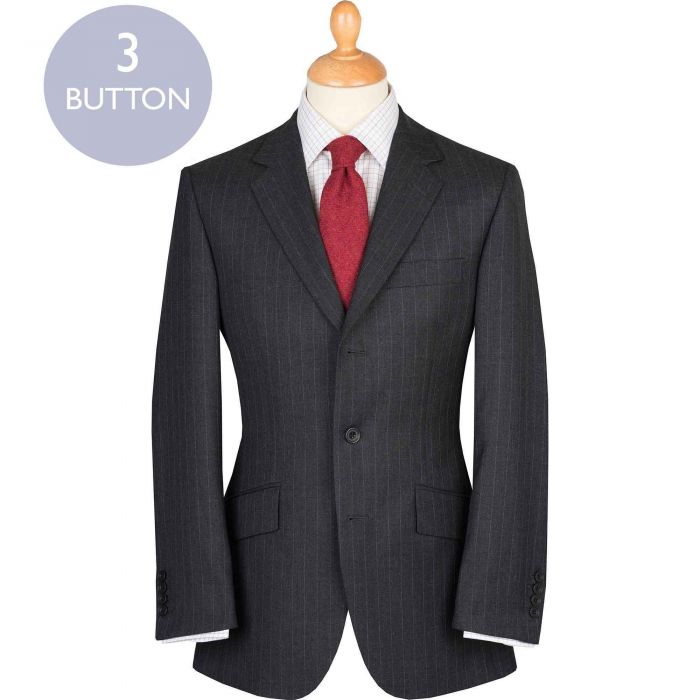 Grey 11oz  Fine Stripe Three Button Suit
