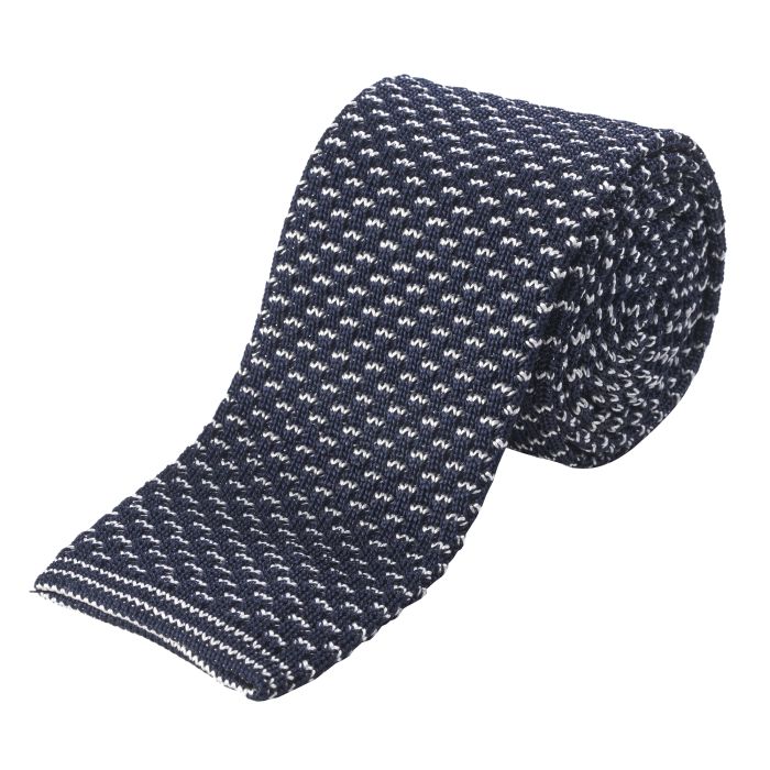 Navy Military Silk Knitted Tie 
