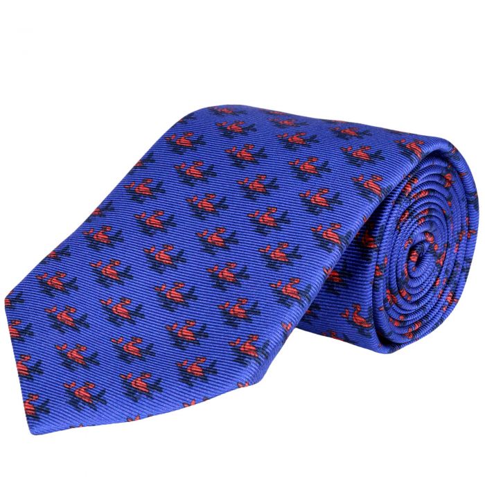 Blue Sitting Duck Printed Silk Tie 
