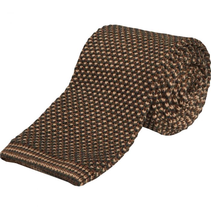 Gold Knitted Marl Knitted Tie 