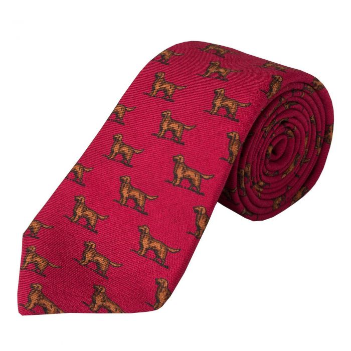 Red Hunting Dog Wool Tie