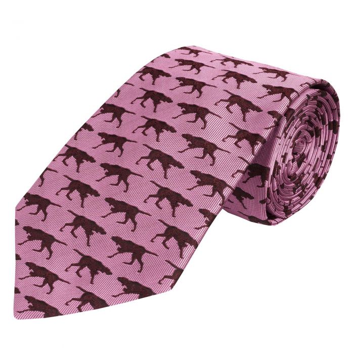 Pink Silent Pointer Silk Tie 
