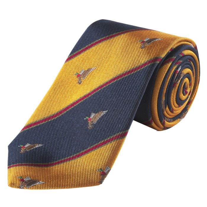 Navy Duck Club Woven Silk Tie 