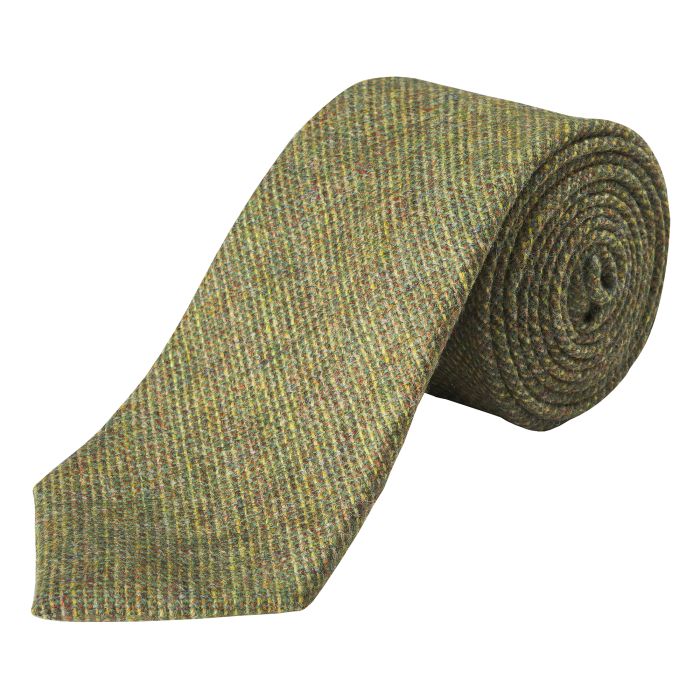 Green Mustard Country Tweed Wool Tie