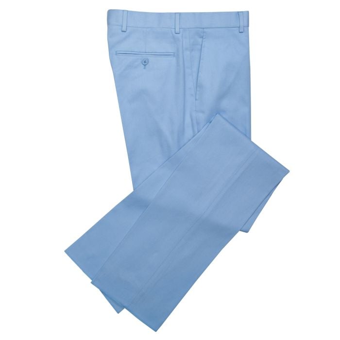 Zip Fly Pale Blue Chino Trousers | Men's Country Clothing | Cordings