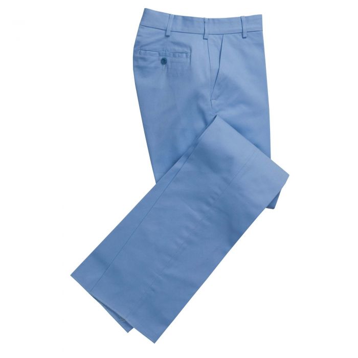 Button Fly Pale Blue Chino Trousers