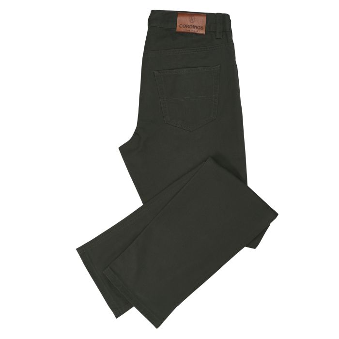 Moss Green Cotton Twill Jeans 