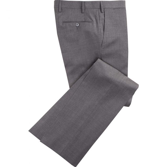 Grey Worsted Super 100's Trousers | Men's Country Clothing | Cordings