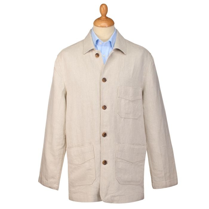 Cream Monty Keel Linen Chore Jacket