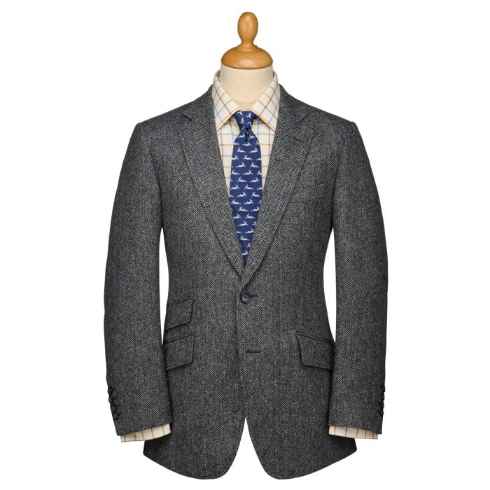 Charcoal Grey Haworth Herringbone Blazer