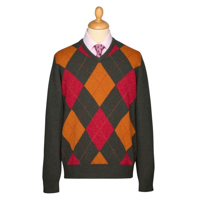 Argyle V-Neck Jumper