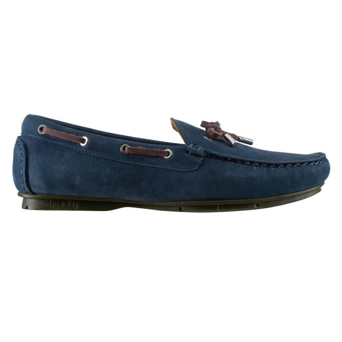 Blue Suede Deck Loafers