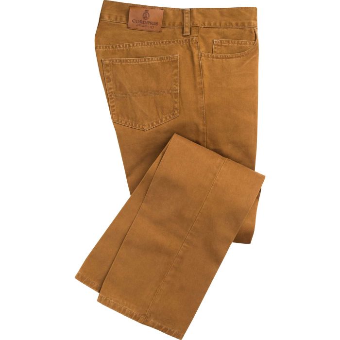 Dark Tan Cotton Twill Jeans 