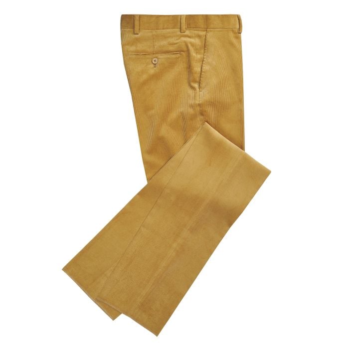 Tan Zip Fly Needlecord Trousers
