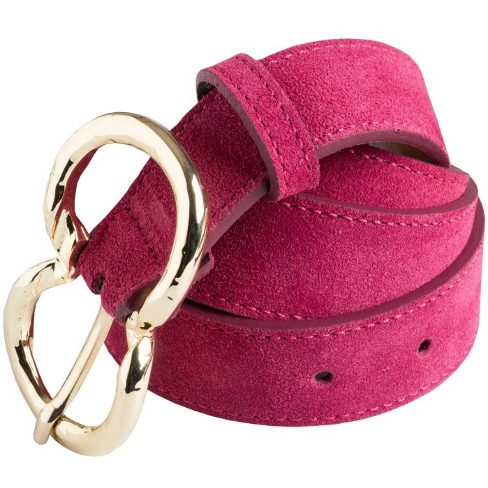 Pink Suede Double Buckle Belt