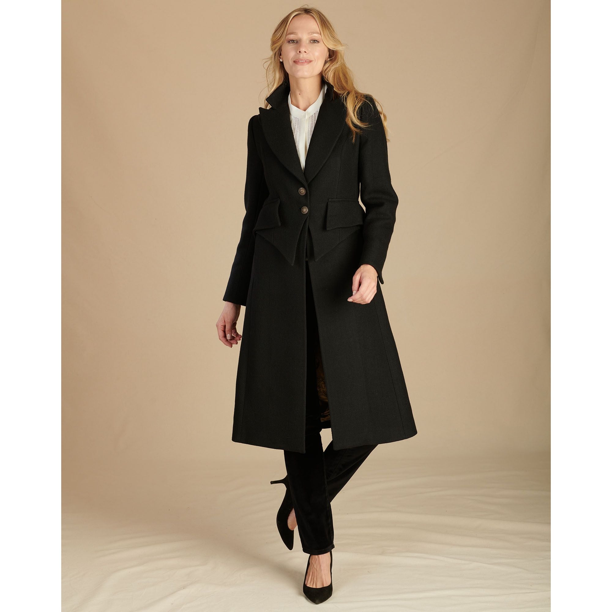 laubeblanc coat Black L'AUBE BLANC Belted Chester coat