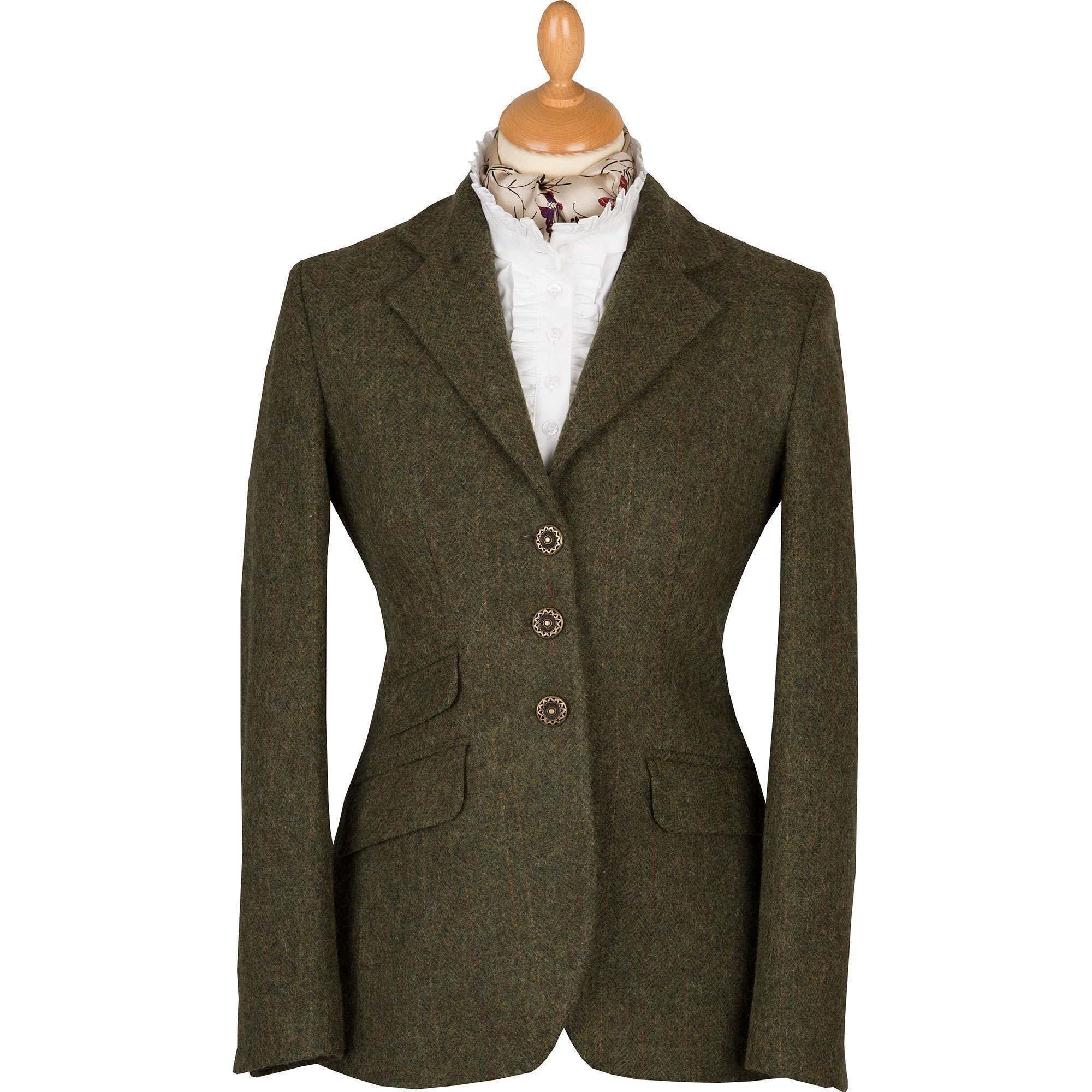 Dark Green T.ba Tweed Hacking Jacket | Ladies Country Clothing | Cordings