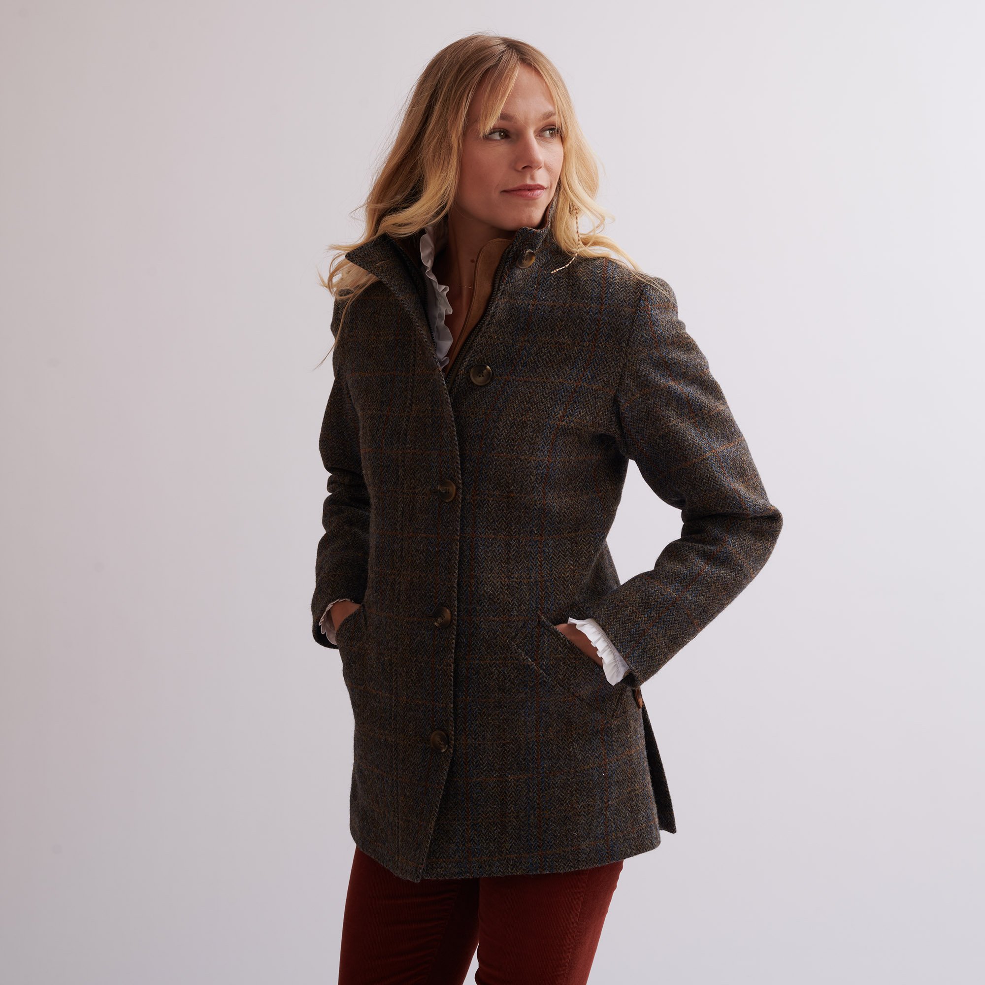 Blue T.ba Tweed Single Vent Jacket | Cordings