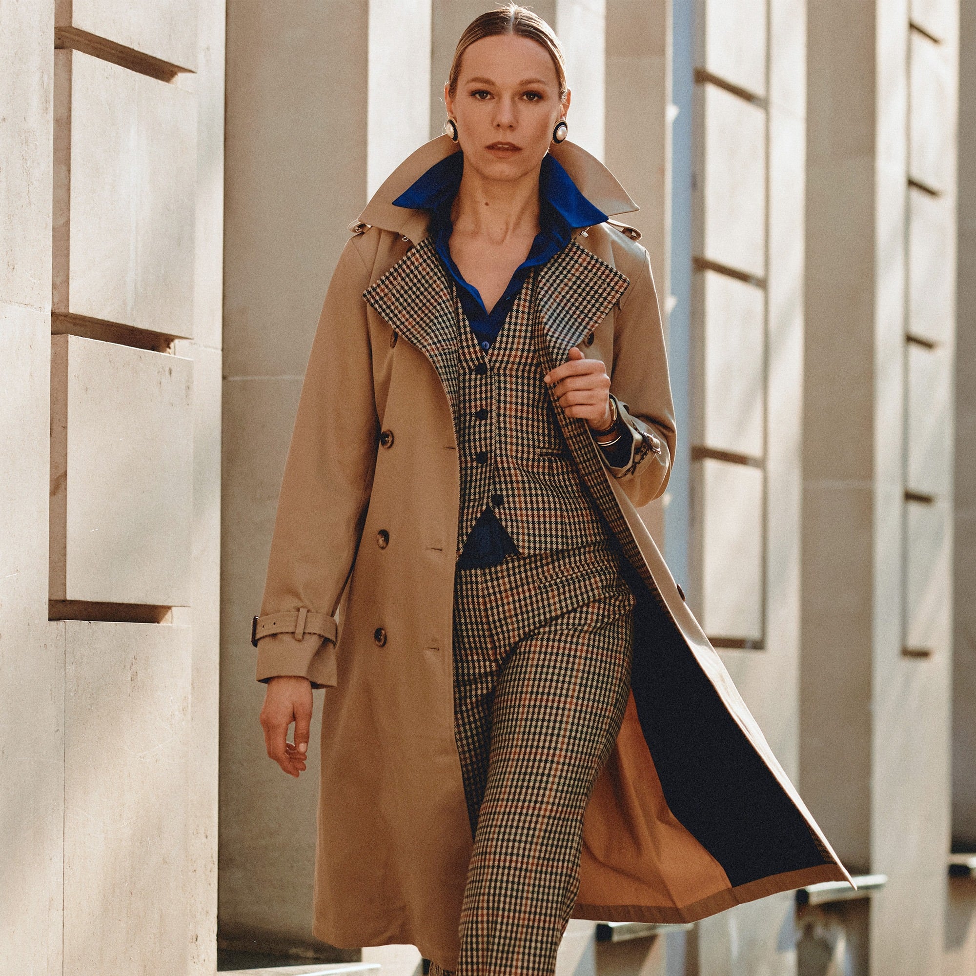 Ladies Blue Wantage Harris Tweed Coat | Cordings