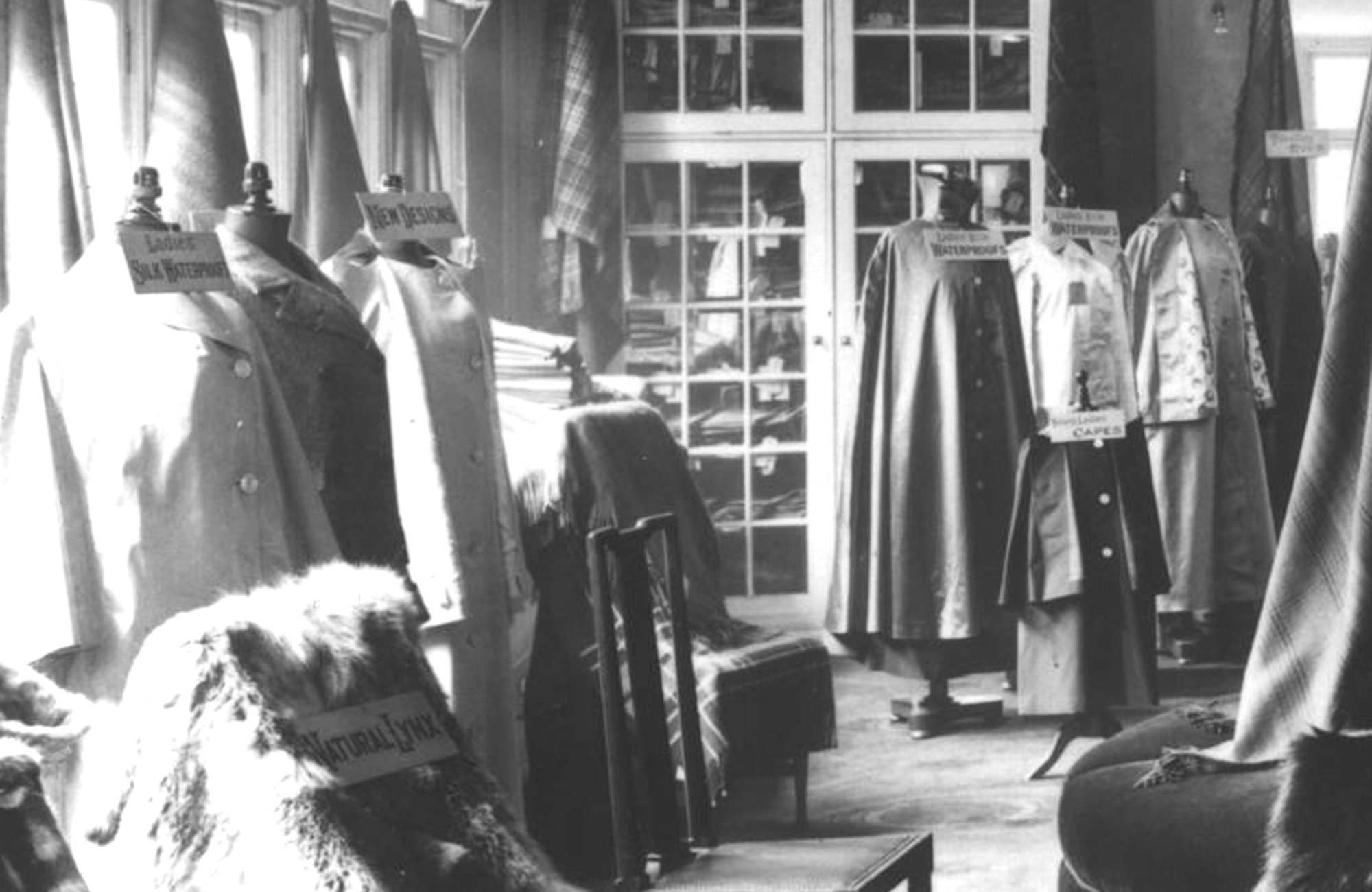 Cordings interior circa 1906 showing the outerwear collection.