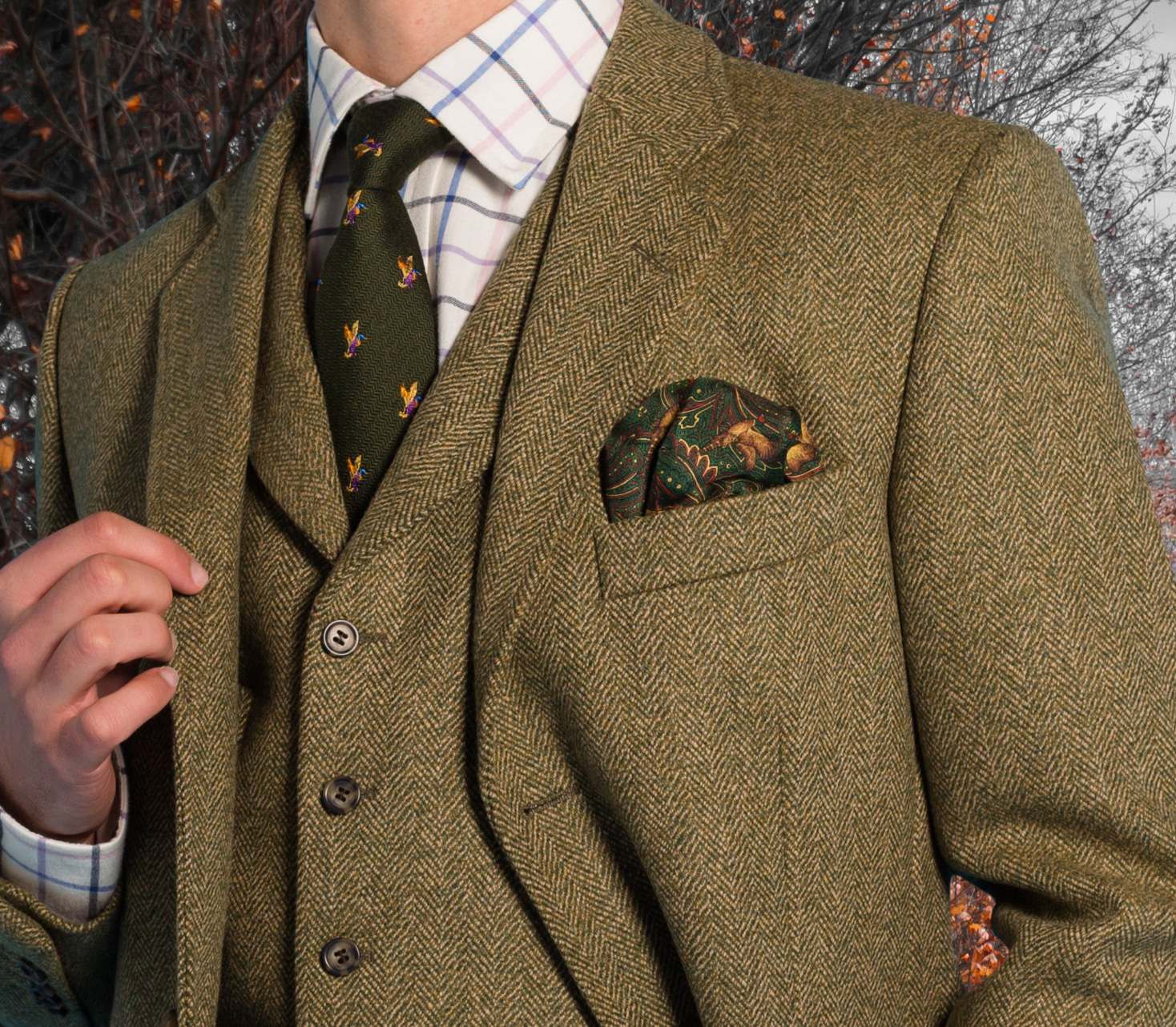 Firley Herringbone Tweed Suits
