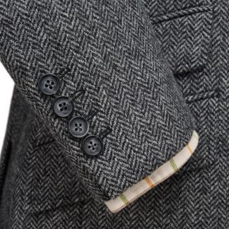 Cordings Charcoal Grey Haworth Herringbone Blazer Dif ferent Angle 1