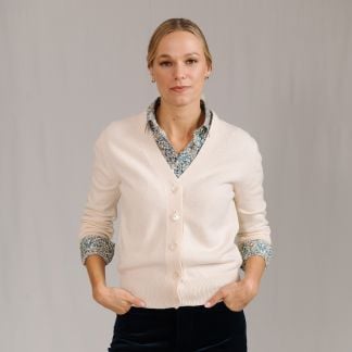 Cordings Ivory Mabel Wool & Cashmere Cardigan Main Image