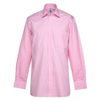 Cordings Pink Preston Prince of Wales Poplin Shirt Dif ferent Angle 1