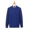 Indigo Blue Lambswool V-Neck Jumper