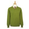 Floral Green Lambswool V-Neck Jumper