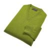 Floral Green Lambswool V-Neck Jumper