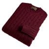 Burgundy Cashmere Cable Crew Neck