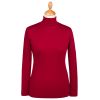 Red Superfine Merino Fitted Roll Neck