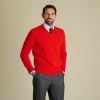 Scarlet Lambswool V-Neck Jumper