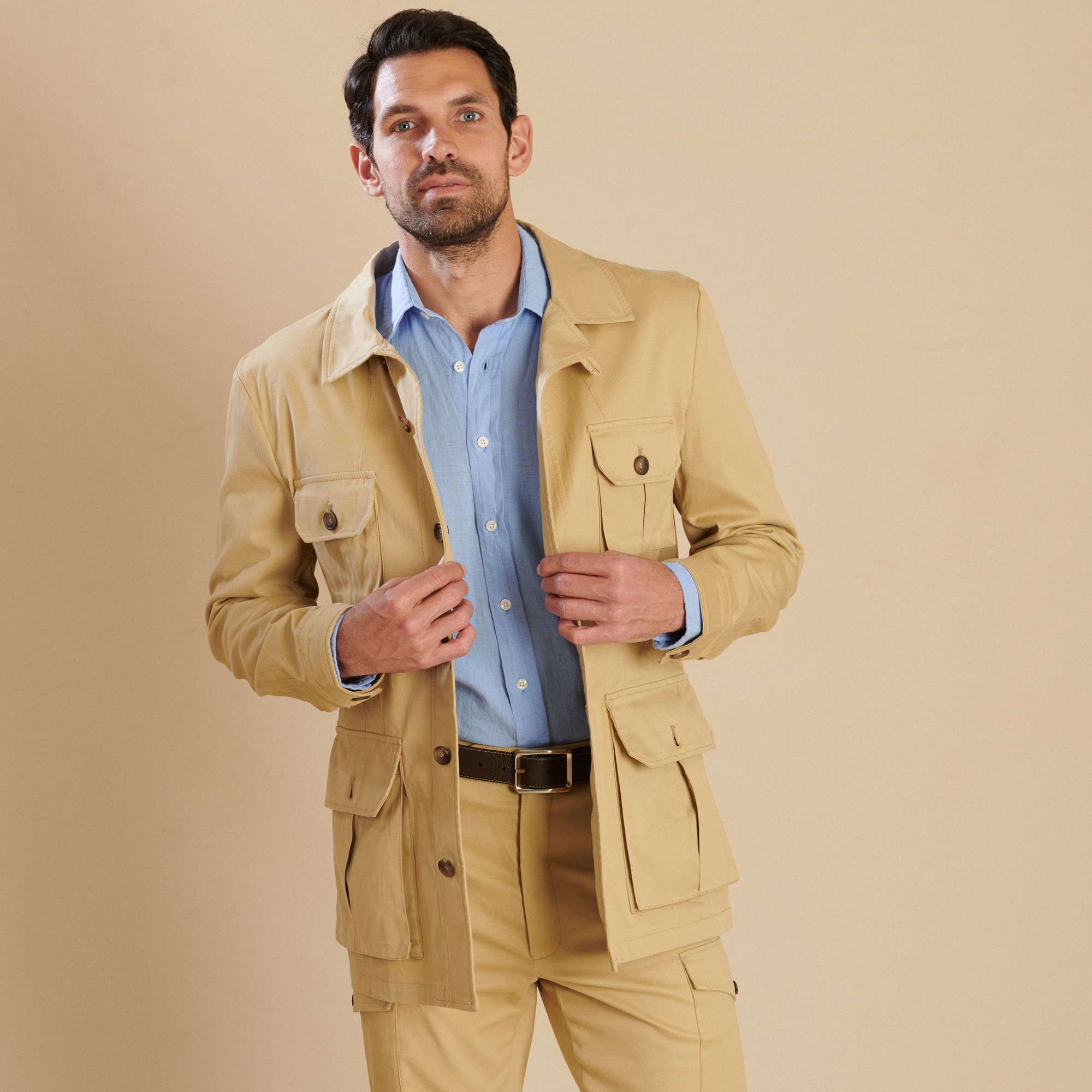 Beige Kalahari Safari Cotton Jacket | Men's Country Clothing | Cordings US