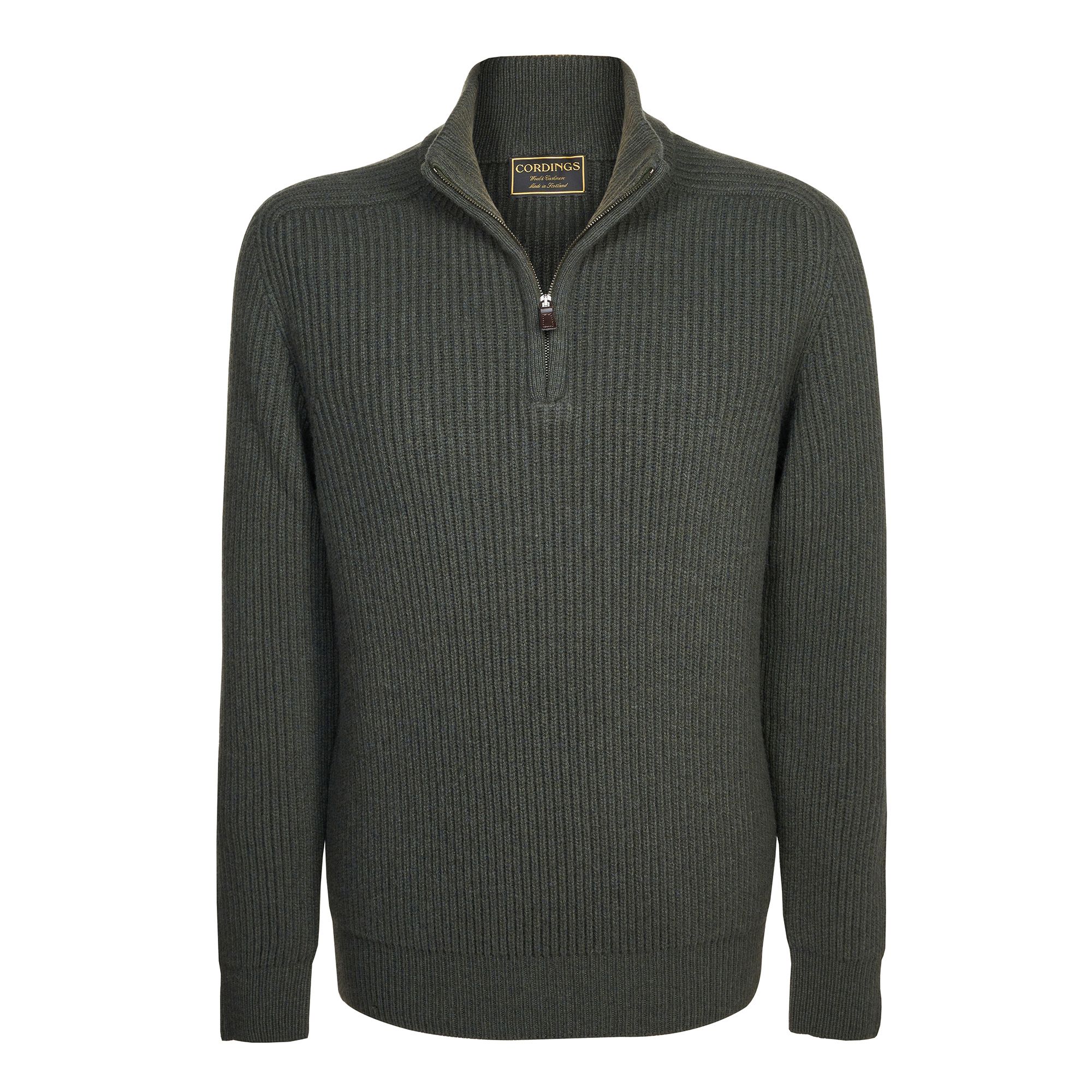 Green ¼ Zip Ribbed Jumper | Men's Country Clothing | Cordings US