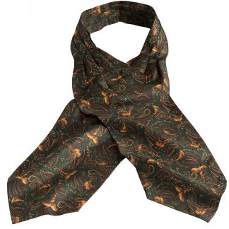 Cordings Green Pheasant Silk Cravat Main Image